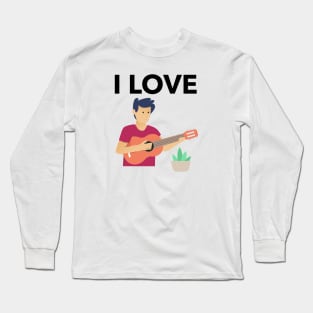 I Love Guitar Long Sleeve T-Shirt